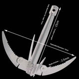 Darrahopens Baby & Kids > Baby & Kid's Toys > Outdoor Play Equipment Ant Mag Grappling Hook Stainless Steel Claw Carabiner for Camping Hiking Tree Grabbing and Water Lifting Salvage（Bring a 20 meter rope (rope color random)）