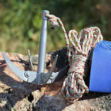 Darrahopens Baby & Kids > Baby & Kid's Toys > Outdoor Play Equipment Ant Mag Grappling Hook Stainless Steel Claw Carabiner for Camping Hiking Tree Grabbing and Water Lifting Salvage（Bring a 20 meter rope (rope color random)）