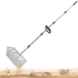 Darrahopens Baby & Kids > Baby & Kid's Toys > Outdoor Play Equipment Beach Rake Stainless Steel Sand Flea Rake 140cm Long Detachable Handle and Shark Tooth Wide Sifter for Easy Sand Flea Removal with Bonus Basket and Tools