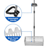 Darrahopens Baby & Kids > Baby & Kid's Toys > Outdoor Play Equipment Beach Rake Stainless Steel Sand Flea Rake 140cm Long Detachable Handle and Shark Tooth Wide Sifter for Easy Sand Flea Removal with Bonus Basket and Tools