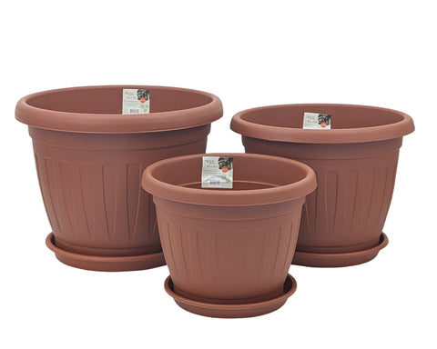 Darrahopens Baby & Kids > Baby & Kid's Toys > Outdoor Play Equipment bulk 15 Garden Plastic Pot & Saucer Small Size 28x22cm