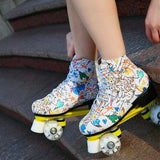 Darrahopens Baby & Kids > Baby & Kid's Toys > Outdoor Play Equipment Flash Wheel Roller Skates For Adults - White Size 43