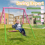 Darrahopens Baby & Kids > Baby & Kid's Toys > Outdoor Play Equipment Flying Saucer Swing Set with Heavy Duty A-Frame Metal Swing Stand, Ful