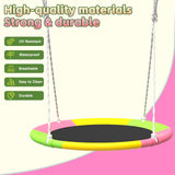 Darrahopens Baby & Kids > Baby & Kid's Toys > Outdoor Play Equipment Flying Saucer Swing Set with Heavy Duty A-Frame Metal Swing Stand, Ful