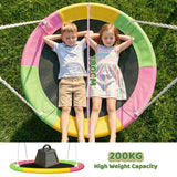 Darrahopens Baby & Kids > Baby & Kid's Toys > Outdoor Play Equipment Flying Saucer Swing Set with Heavy Duty A-Frame Metal Swing Stand, Ful