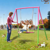 Darrahopens Baby & Kids > Baby & Kid's Toys > Outdoor Play Equipment Flying Saucer Swing Set with Heavy Duty A-Frame Metal Swing Stand, Ful