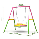 Darrahopens Baby & Kids > Baby & Kid's Toys > Outdoor Play Equipment Flying Saucer Swing Set with Heavy Duty A-Frame Metal Swing Stand, Ful
