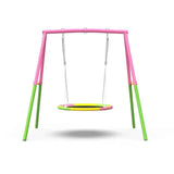 Darrahopens Baby & Kids > Baby & Kid's Toys > Outdoor Play Equipment Flying Saucer Swing Set with Heavy Duty A-Frame Metal Swing Stand, Ful