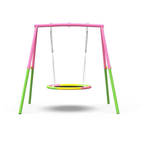Darrahopens Baby & Kids > Baby & Kid's Toys > Outdoor Play Equipment Flying Saucer Swing Set with Heavy Duty A-Frame Metal Swing Stand, Ful