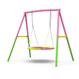 Darrahopens Baby & Kids > Baby & Kid's Toys > Outdoor Play Equipment Flying Saucer Swing Set with Heavy Duty A-Frame Metal Swing Stand, Ful