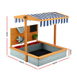 Darrahopens Baby & Kids > Baby & Kid's Toys > Outdoor Play Equipment Keezi Kids Sandpit Wooden Canopy Sandbox With Cover Funnel Outdoor Toys 110cm Green