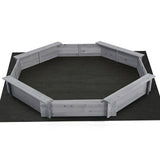 Darrahopens Baby & Kids > Baby & Kid's Toys > Outdoor Play Equipment Keezi Kids Sandpit Wooden Round Sand Pit with Cover Bench Seat Beach Toys 182cm Grey