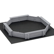 Darrahopens Baby & Kids > Baby & Kid's Toys > Outdoor Play Equipment Keezi Kids Sandpit Wooden Round Sand Pit with Cover Bench Seat Beach Toys 182cm Grey