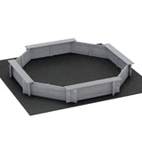 Darrahopens Baby & Kids > Baby & Kid's Toys > Outdoor Play Equipment Keezi Kids Sandpit Wooden Round Sand Pit with Cover Bench Seat Beach Toys 182cm Grey