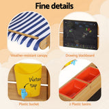 Darrahopens Baby & Kids > Baby & Kid's Toys > Outdoor Play Equipment Keezi Kids Sandpit Wooden Sandbox Sand Pit with Canopy Water Basin Toys 146cm