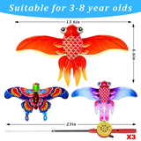 Darrahopens Baby & Kids > Baby & Kid's Toys > Outdoor Play Equipment Kids’ Mini Fishing-Rod Kite Set –  3-Pack Fish Designs, Easy-Grip Reel Handle, Adjustable Line, Lightweight & Durable for Outdoor Play, Perfect for Beginners Ages 3–8, Encourages Active Fun and Family Bonding (Multicolor)