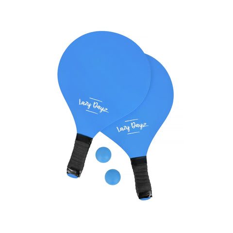 Darrahopens Baby & Kids > Baby & Kid's Toys > Outdoor Play Equipment Lazy Dayz Summer Wooden Beach Bats and 2 Balls Blue