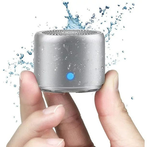 Darrahopens Baby & Kids > Baby & Kid's Toys > Outdoor Play Equipment Mini Bluetooth Speaker (Silver) | Portable & Pocket-Sized | Powerful Bass with Passive Radiator | 12-Hour Battery Life | Ideal for Outdoors