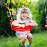 Darrahopens Baby & Kids > Baby & Kid's Toys > Outdoor Play Equipment Outdoor Kids Plastic Swing Seat with Adjustable Rope – Durable Tree Swing for Backyard, 220lb Capacity, Red (Red)
