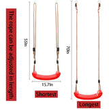 Darrahopens Baby & Kids > Baby & Kid's Toys > Outdoor Play Equipment Outdoor Kids Plastic Swing Seat with Adjustable Rope – Durable Tree Swing for Backyard, 220lb Capacity, Red (Red)