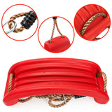 Darrahopens Baby & Kids > Baby & Kid's Toys > Outdoor Play Equipment Outdoor Kids Plastic Swing Seat with Adjustable Rope – Durable Tree Swing for Backyard, 220lb Capacity, Red (Red)