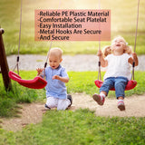 Darrahopens Baby & Kids > Baby & Kid's Toys > Outdoor Play Equipment Outdoor Kids Plastic Swing Seat with Adjustable Rope – Durable Tree Swing for Backyard, 220lb Capacity, Red (Red)