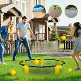Darrahopens Baby & Kids > Baby & Kid's Toys > Outdoor Play Equipment Portable Outdoor Spikeball Roundnet Game Set Team Beach Ball Game Bouncer Toy with Carrying Bag Net and 3 Balls Played Indoor Outdoor Lawn Beach Tailgating
