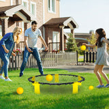 Darrahopens Baby & Kids > Baby & Kid's Toys > Outdoor Play Equipment Portable Outdoor Spikeball Roundnet Game Set Team Beach Ball Game Bouncer Toy with Carrying Bag Net and 3 Balls Played Indoor Outdoor Lawn Beach Tailgating