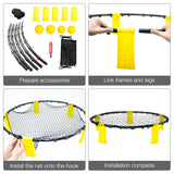 Darrahopens Baby & Kids > Baby & Kid's Toys > Outdoor Play Equipment Portable Outdoor Spikeball Roundnet Game Set Team Beach Ball Game Bouncer Toy with Carrying Bag Net and 3 Balls Played Indoor Outdoor Lawn Beach Tailgating