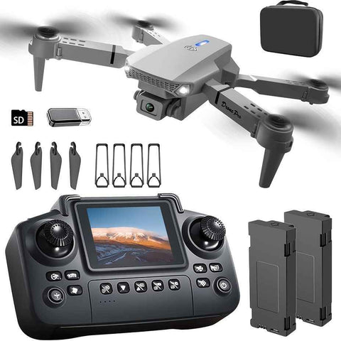 Darrahopens Baby & Kids > Baby & Kid's Toys > Outdoor Play Equipment S2 MAX drone, dual-camera drone, upgraded remote control, ESC camera, long-lasting battery, 360° intelligent infrared flight, flying toy, drone gift, beginner drone, FPV drone - Gray - Size Two batteries In Australia - Darrahopens