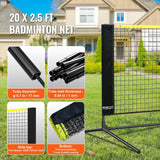 Darrahopens Baby & Kids > Baby & Kid's Toys > Outdoor Play Equipment VEVOR 20ft Badminton Net Set Outdoor Portable Volleyball Pickleball Tennis Net