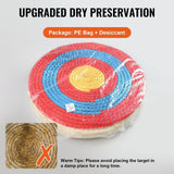 Darrahopens Baby & Kids > Baby & Kid's Toys > Outdoor Play Equipment VEVOR Archery Target, 5 Layers 20" Arrow Target, Traditional Solid Straw Round Archery Target Shooting Bow, Hand-Made Arrows Target, Coloured Rope Target for Backyard Outdoor Hunting Shooting Practice