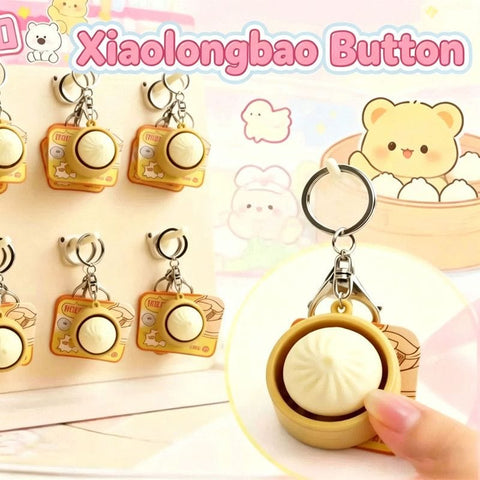 Darrahopens Baby & Kids > Baby & Kid's Toys > Pretend Play Cute Steamed Bun (Xiaolongbao) Stress Relief Button Keychain - Silicone Squeeze Fidget Toy with Mechanical Keyboard Switch, Mini Steamer Basket Design, Anxiety Relief Sensory Toy for Kids & Adults