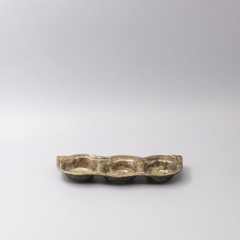 Darrahopens Baby & Kids > Baby & Kid's Toys > Pretend Play Edamame Triple Pod Dish Green Glaze