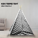 Darrahopens Baby & Kids > Baby & Kid's Toys > Pretend Play Giant Cotton Canvas Kids Teepee Wigwam Children Pretend Play Tent Indoor Outdoor Party - black