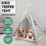 Darrahopens Baby & Kids > Baby & Kid's Toys > Pretend Play Giant Cotton Canvas Kids Teepee Wigwam Children Pretend Play Tent Indoor Outdoor Party - black