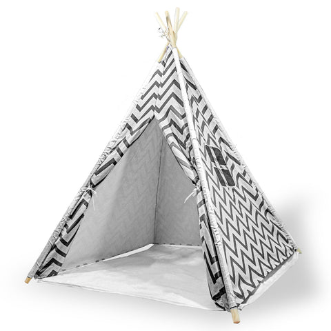 Darrahopens Baby & Kids > Baby & Kid's Toys > Pretend Play Giant Cotton Canvas Kids Teepee Wigwam Children Pretend Play Tent Indoor Outdoor Party - black