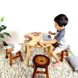 Darrahopens Baby & Kids > Baby & Kid's Toys > Pretend Play Hand Carved Children's Table Wooden MONKEY Theme