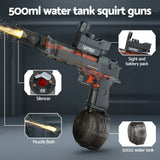 Darrahopens Baby & Kids > Baby & Kid's Toys > Pretend Play Keezi Kids Adult Electric Water Gun 500ml Water Tank Light Squirt Guns Toys Grey