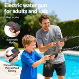 Darrahopens Baby & Kids > Baby & Kid's Toys > Pretend Play Keezi Kids Adult Electric Water Gun 500ml Water Tank Light Squirt Guns Toys Grey