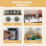 Darrahopens Baby & Kids > Baby & Kid's Toys > Pretend Play Keezi Kids Kitchen Play Set Wooden Pretend Toys Cooking Children Storage Golden