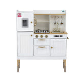 Darrahopens Baby & Kids > Baby & Kid's Toys > Pretend Play Keezi Kids Kitchen Play Set Wooden Pretend Toys Cooking Children Storage Golden