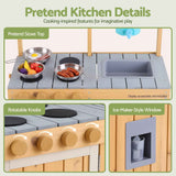 Darrahopens Baby & Kids > Baby & Kid's Toys > Pretend Play Keezi Kids Kitchen Playset Wooden Play Kitchen Mud Kitchen Toy Kitchen 95cm Tall