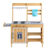 Darrahopens Baby & Kids > Baby & Kid's Toys > Pretend Play Keezi Kids Kitchen Playset Wooden Play Kitchen Mud Kitchen Toy Kitchen 95cm Tall