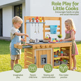 Darrahopens Baby & Kids > Baby & Kid's Toys > Pretend Play Keezi Kids Kitchen Playset Wooden Play Kitchen Mud Kitchen Toy Kitchen 95cm Tall