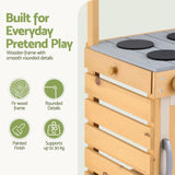Darrahopens Baby & Kids > Baby & Kid's Toys > Pretend Play Keezi Kids Kitchen Playset Wooden Play Kitchen Mud Kitchen Toy Kitchen 95cm Tall