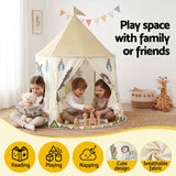 Darrahopens Baby & Kids > Baby & Kid's Toys > Pretend Play Keezi Kids Play Tent Playhouse Castle with Window Flag Carry Bag 115cmx115cm