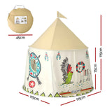 Darrahopens Baby & Kids > Baby & Kid's Toys > Pretend Play Keezi Kids Play Tent Playhouse Castle with Window Flag Carry Bag 115cmx115cm