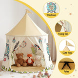 Darrahopens Baby & Kids > Baby & Kid's Toys > Pretend Play Keezi Kids Play Tent Playhouse Castle with Window Flag Carry Bag 115cmx115cm
