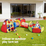 Darrahopens Baby & Kids > Baby & Kid's Toys > Pretend Play Keezi Kids Play Tent Pop Up Teepee Playhouse Ball Pit Crawl Tunnel Basketball Hoop
